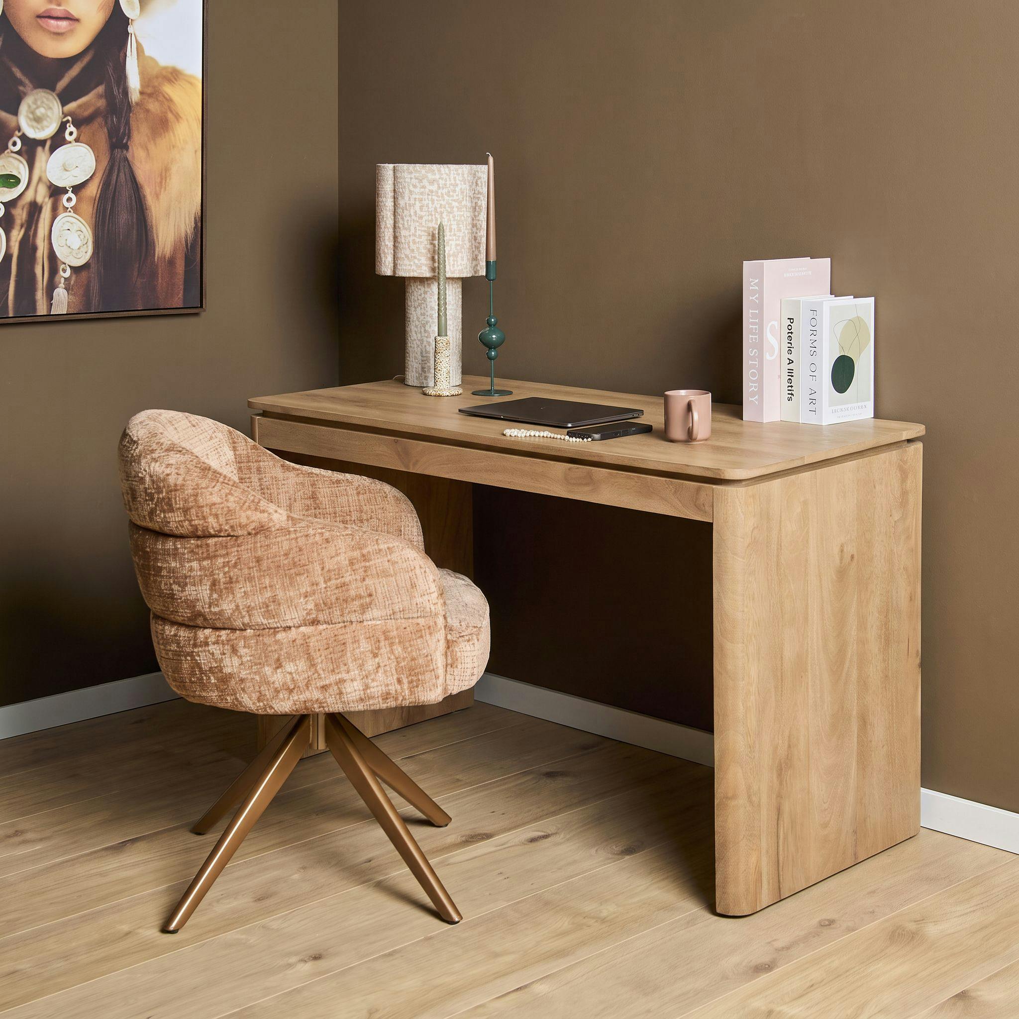 Bureau en bois massif de manguier 130 cm KASO
