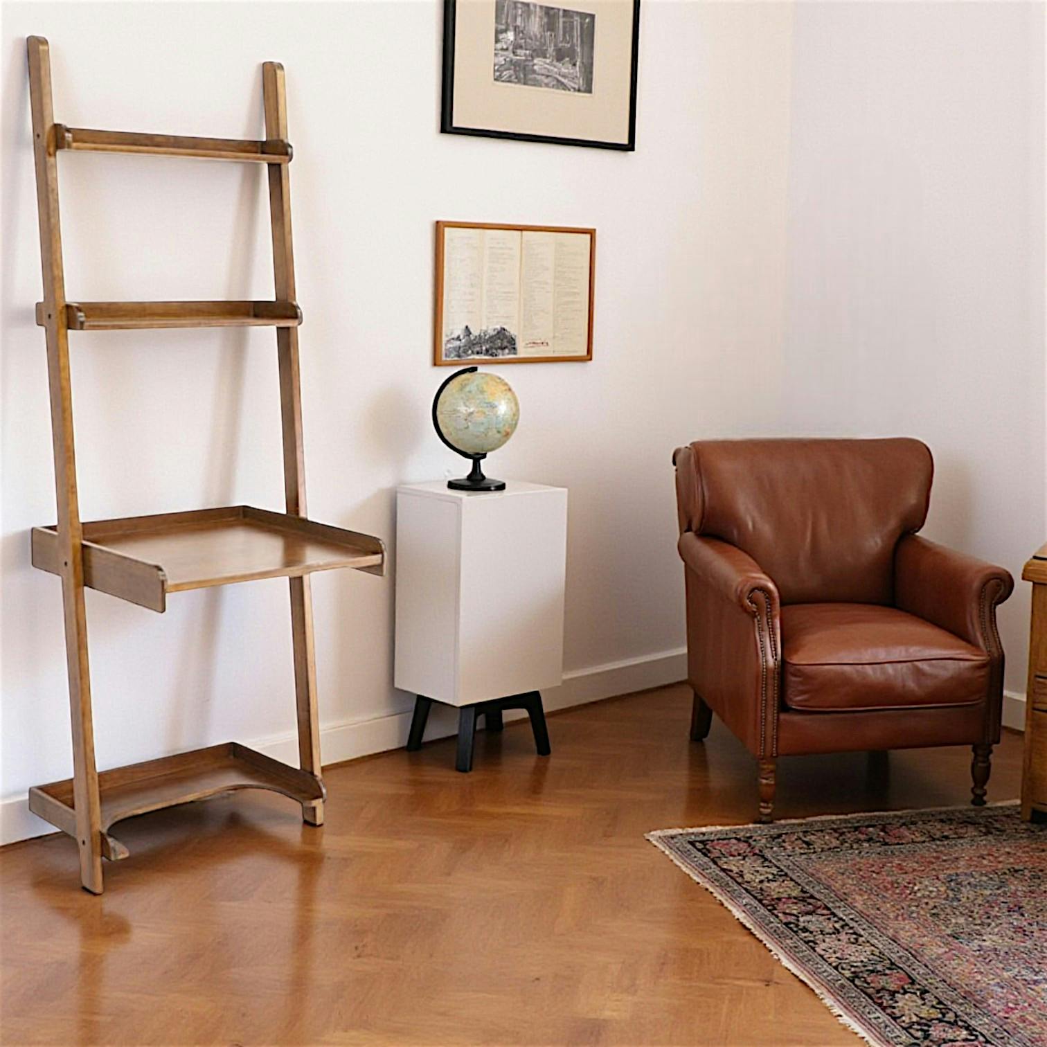 Bureau étagère bois massif hévéa 70xH190cm TRADITION