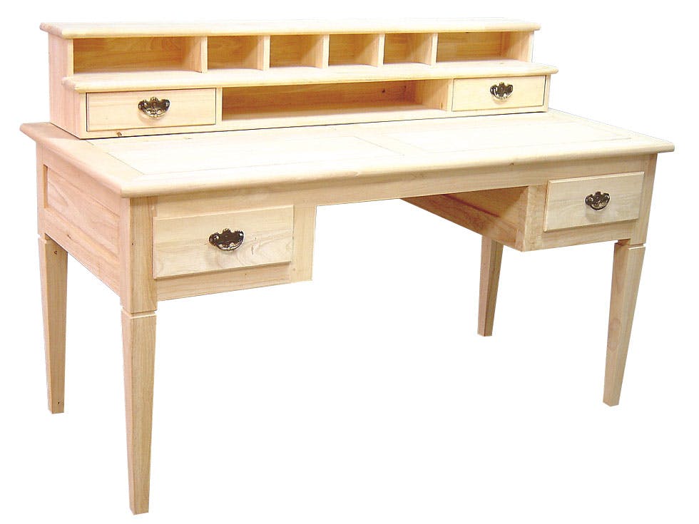 Bureau Hévéa 4 tiroirs, 7 niches 150x70x75cm TRADITION