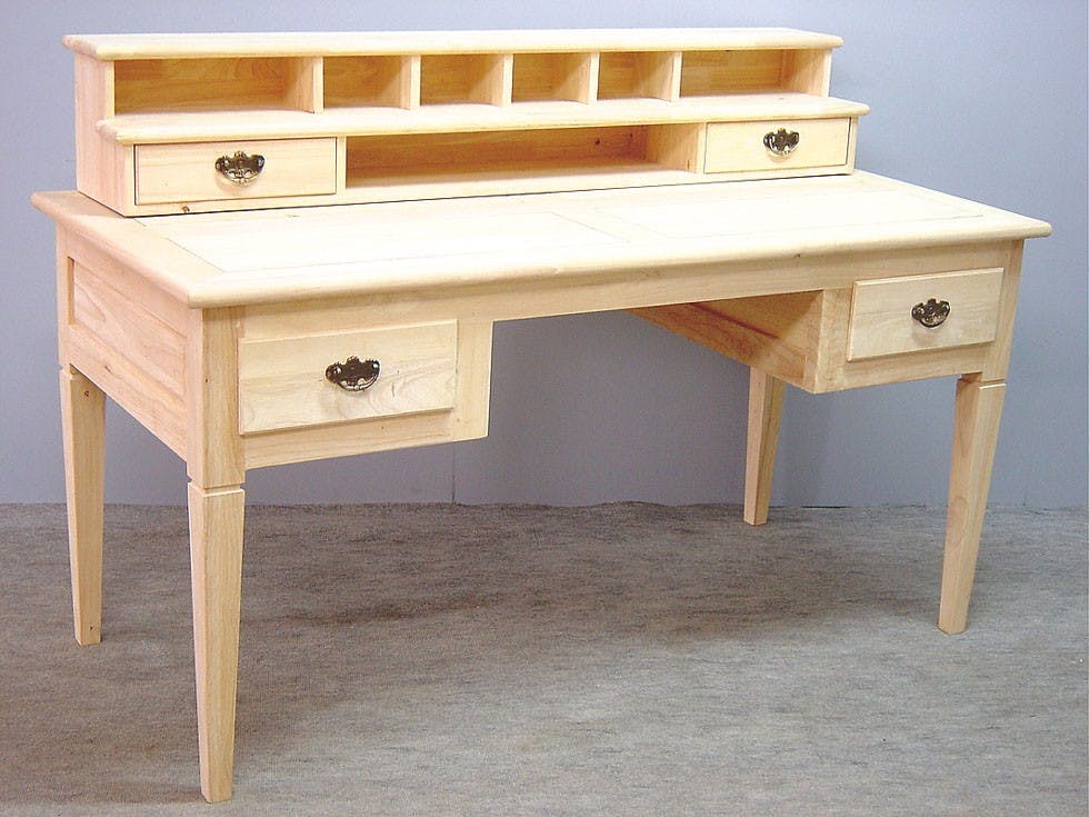 Bureau Hévéa 4 tiroirs, 7 niches 150x70x75cm TRADITION