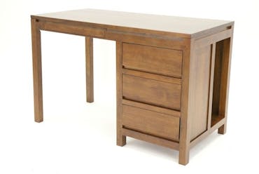  Bureau moderne 3 tiroirs hévéa 120x60x76cm OLGA