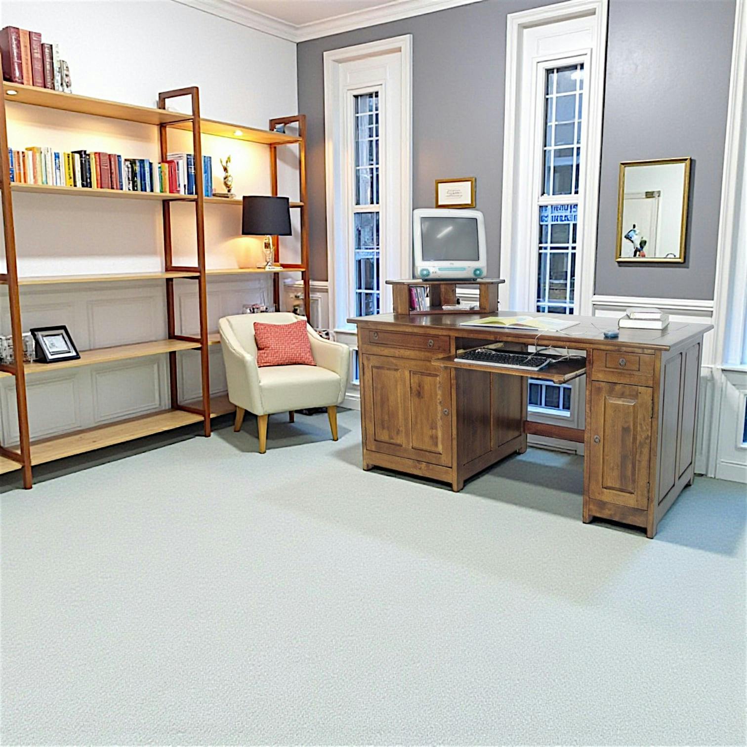 Bureau multimedia hévéa massif 160cm TRADITION