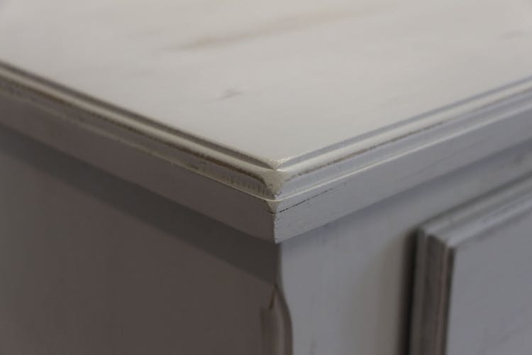 Bureau pin cérusé blanchi 1 porte 1 tiroir 130x66x76cm RIVAGE