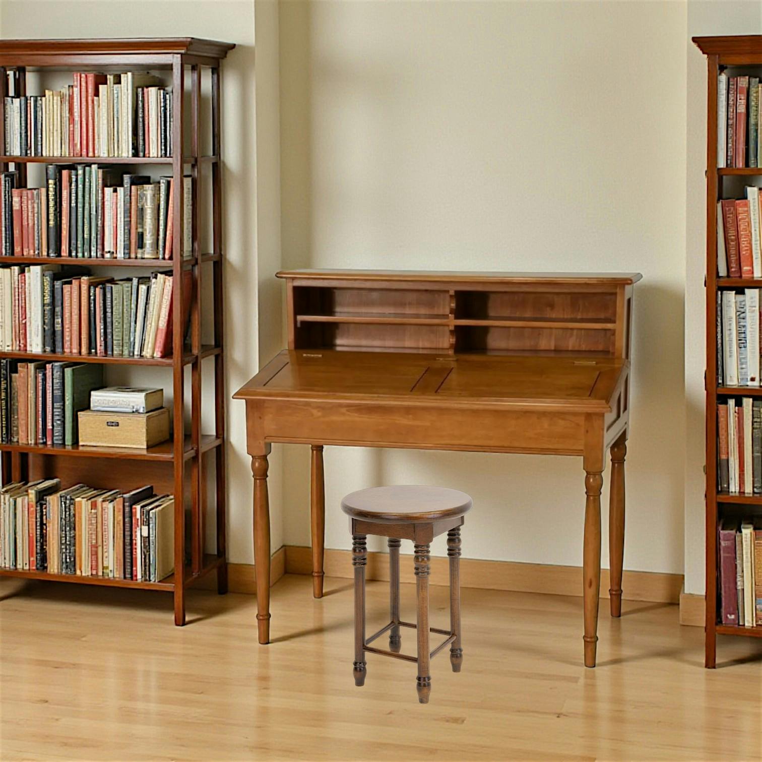 Bureau Pupitre Hévéa 4 niches 110x66x108cm TRADITION