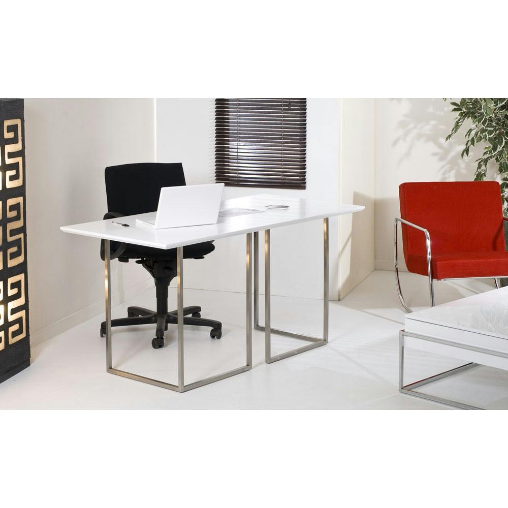 Bureau rectangle design blanc 150 cm THEO