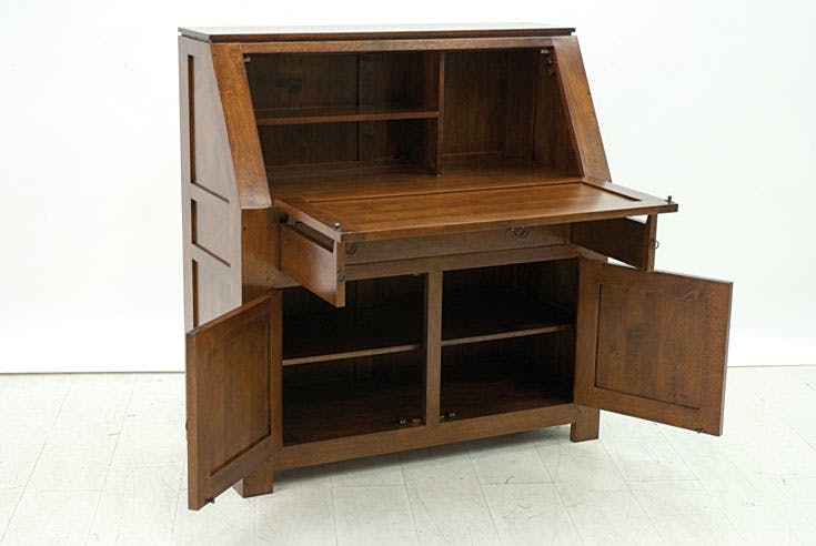 Bureau refermable Hévéa 3 portes, 1 tiroir 106x46x113cm HELENA