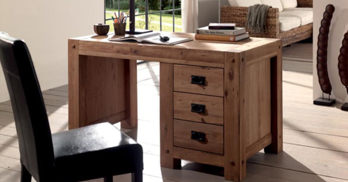 Bureau Scandinave Chene Massif L130cm Fjord Bureaux Pier Import Bureau Scandinave Chene Massif L130cm Fjord Bureaux Pier Import