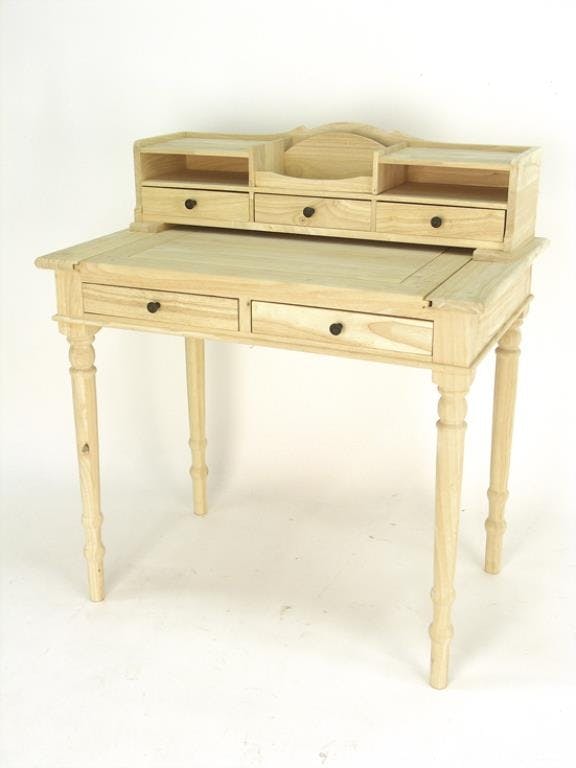 Bureau secrétaire 5 tiroirs hévéa 85x56x95cm TRADITION