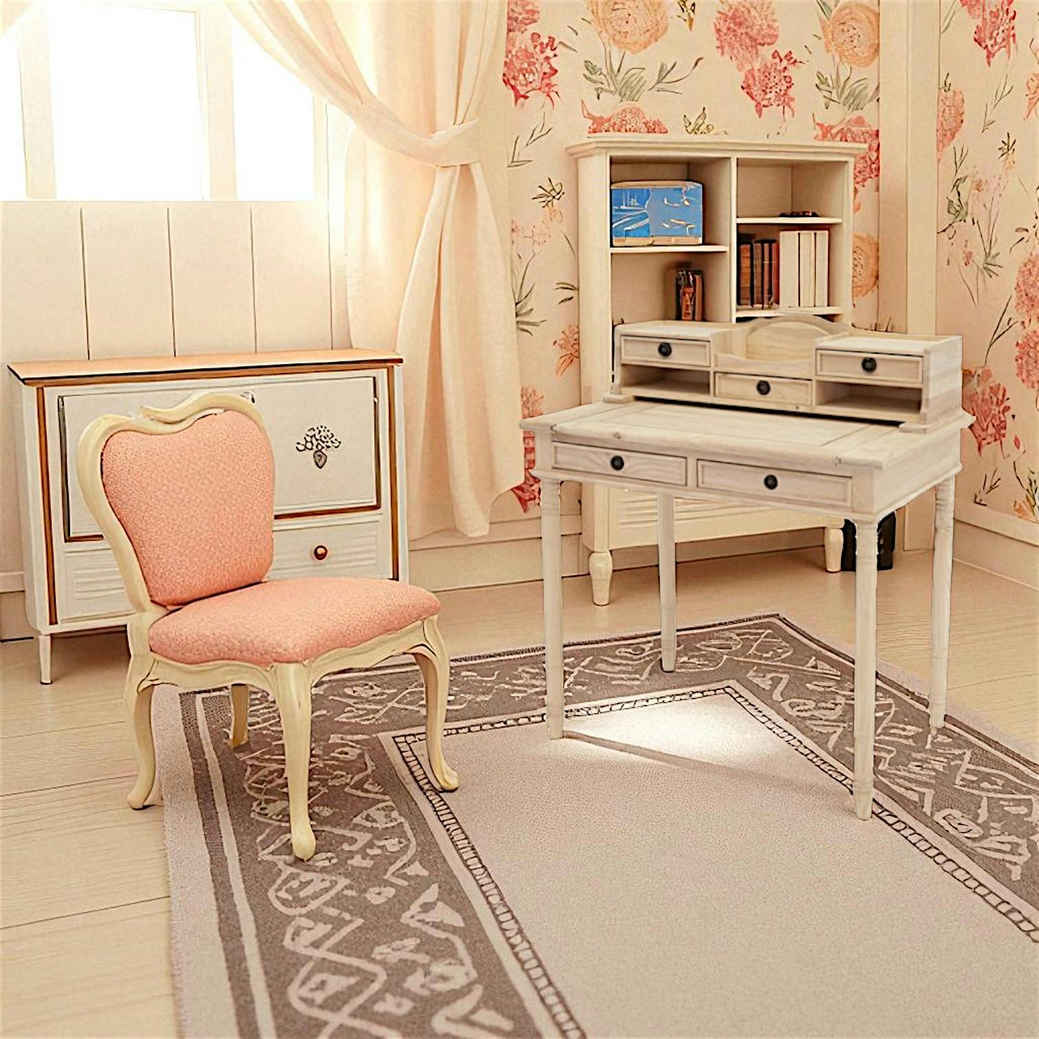 Bureau secrétaire ancien hévéa massif 85cm TRADITION
