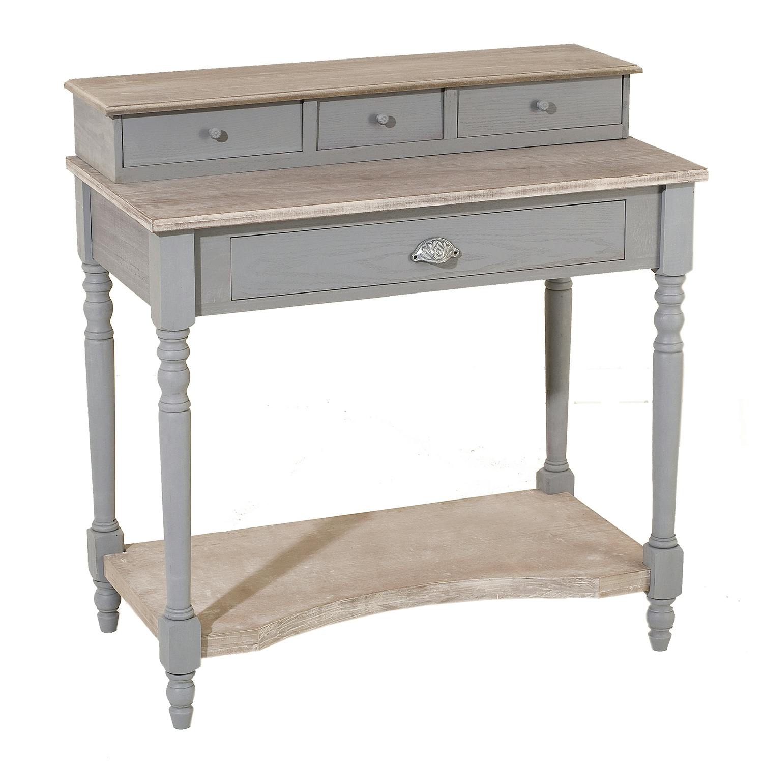 Bureau secrétaire bois gris bicolore 85cm CALIE