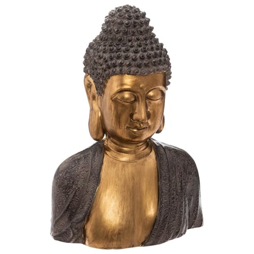 Buste de bouddha doré h 41 cm