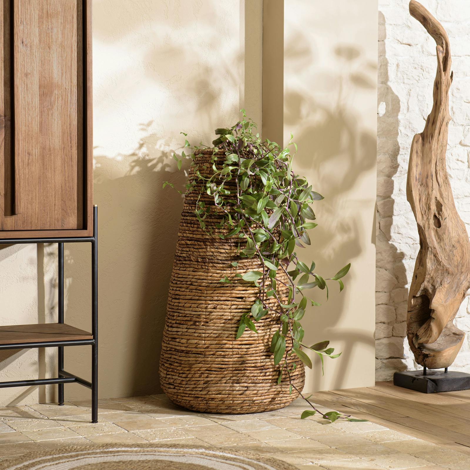 Cache pot en chanvre tressé naturel 90 cm SWING