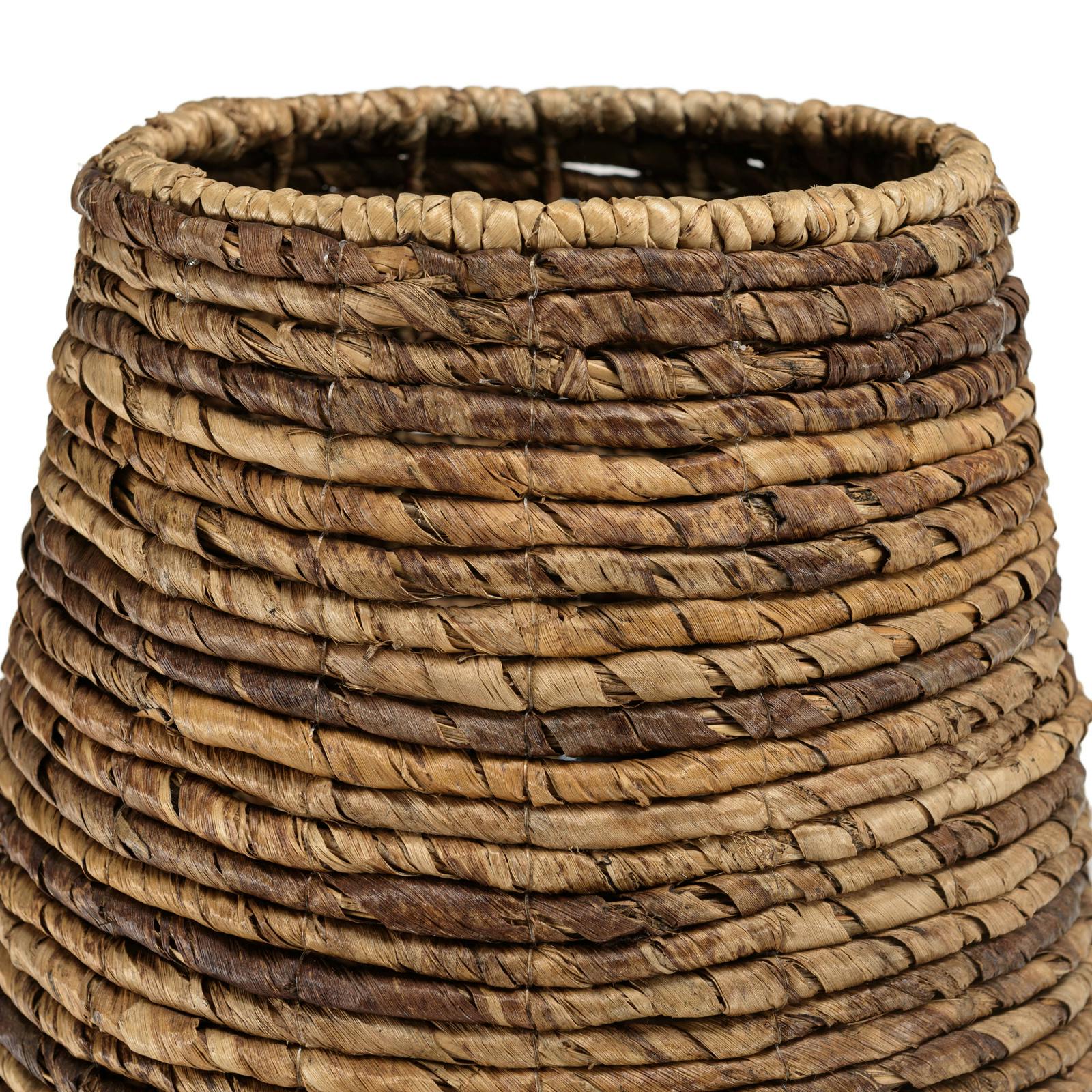 cache pot vintage en osier, rotin tressé ; jardinière, porte plantes, décoration bohème