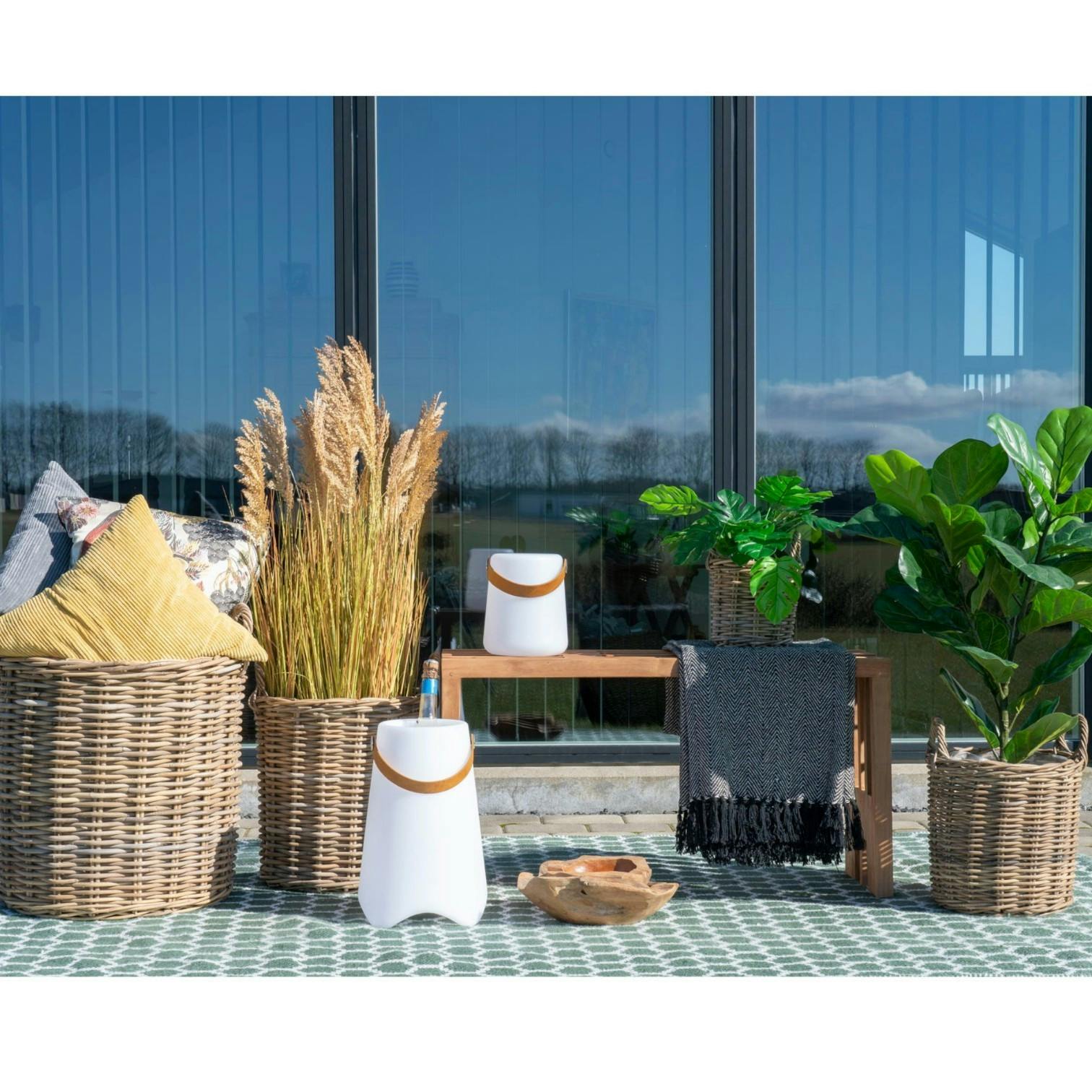 Cache-pot en rotin, fines tiges (lot de 4) | Caches-pots | Pier Import