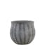 Cache-Pot forme boule col évasé en Terre-cuite tons gris D18xH15cm