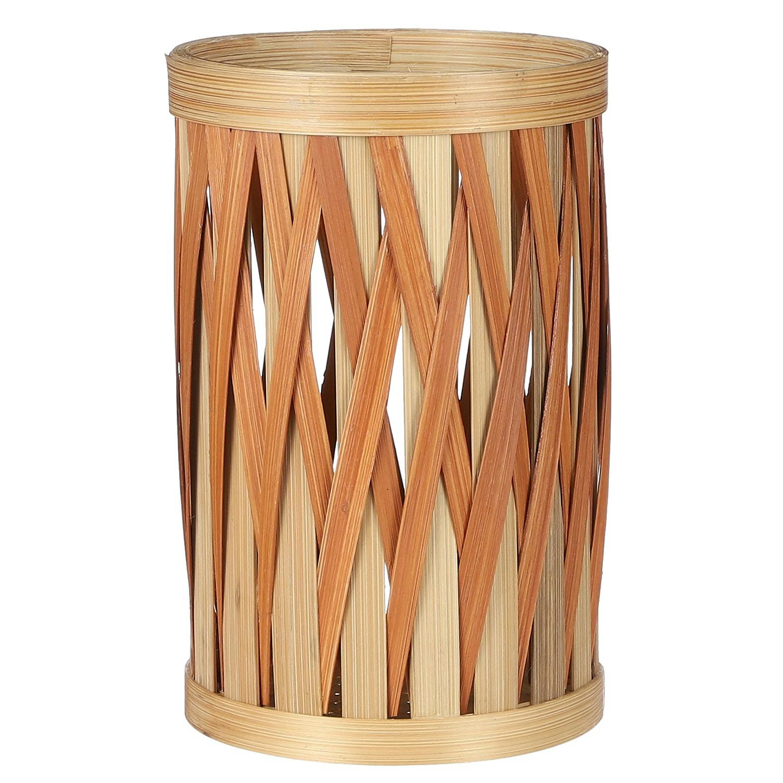 Cache-pot haut bambou couleur terracotta