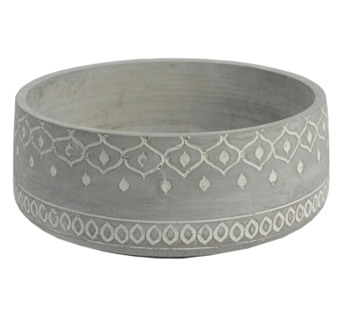 Cache-pot Massaï en ciment D27cmxH11,8cm