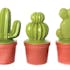 Cactus déco forme 2 boules surmontées dans son pot en terracotta 12,5X12,5X25cm
