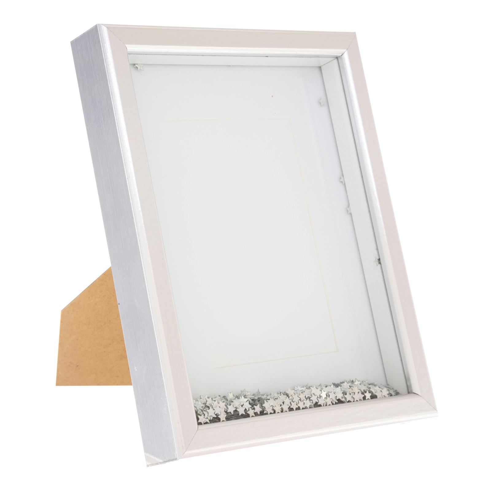 Cadre argenté décor paillettes étoiles