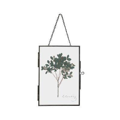 Cadre chaîne métal verre feuille