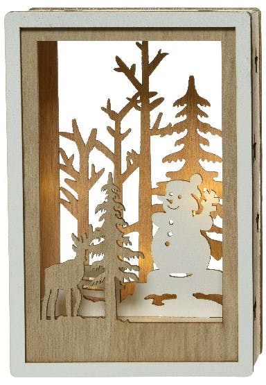 Cadre lumineux Bonhomme de neige à LED