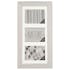 Cadre Pêle-Mêle 3 vues en bois blanc grisé 29,4x56,4cm