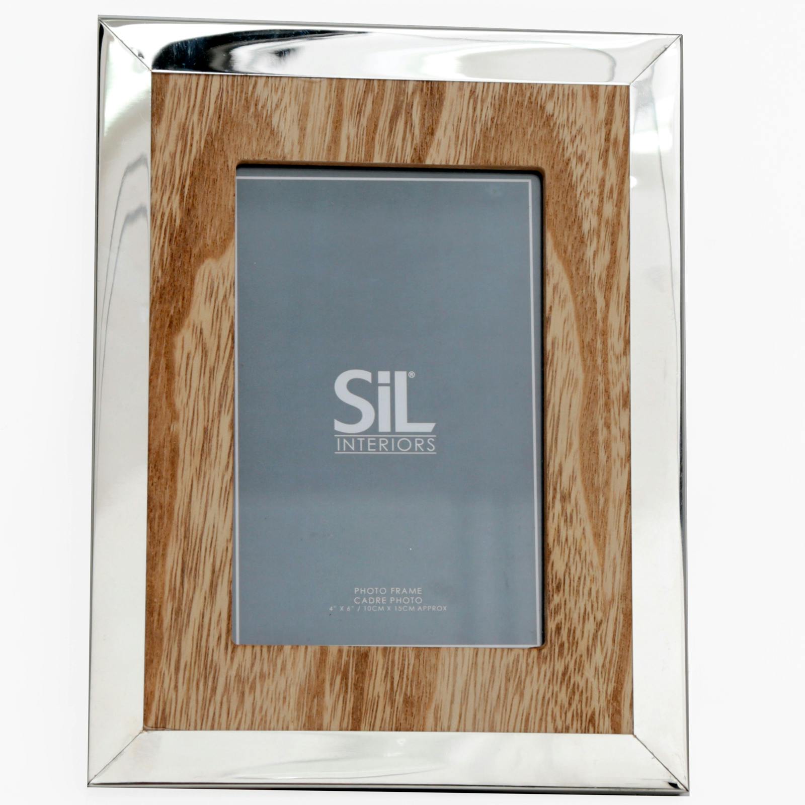 Cadre photo bois et argenté