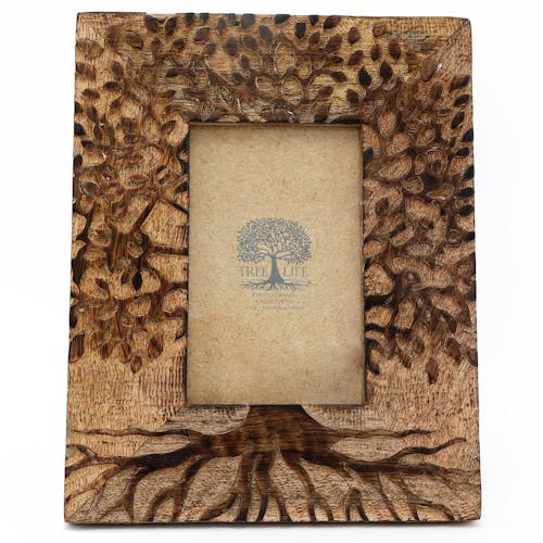 Cadre photo en bois avec arbre de vie 20x25, Accessoires déco