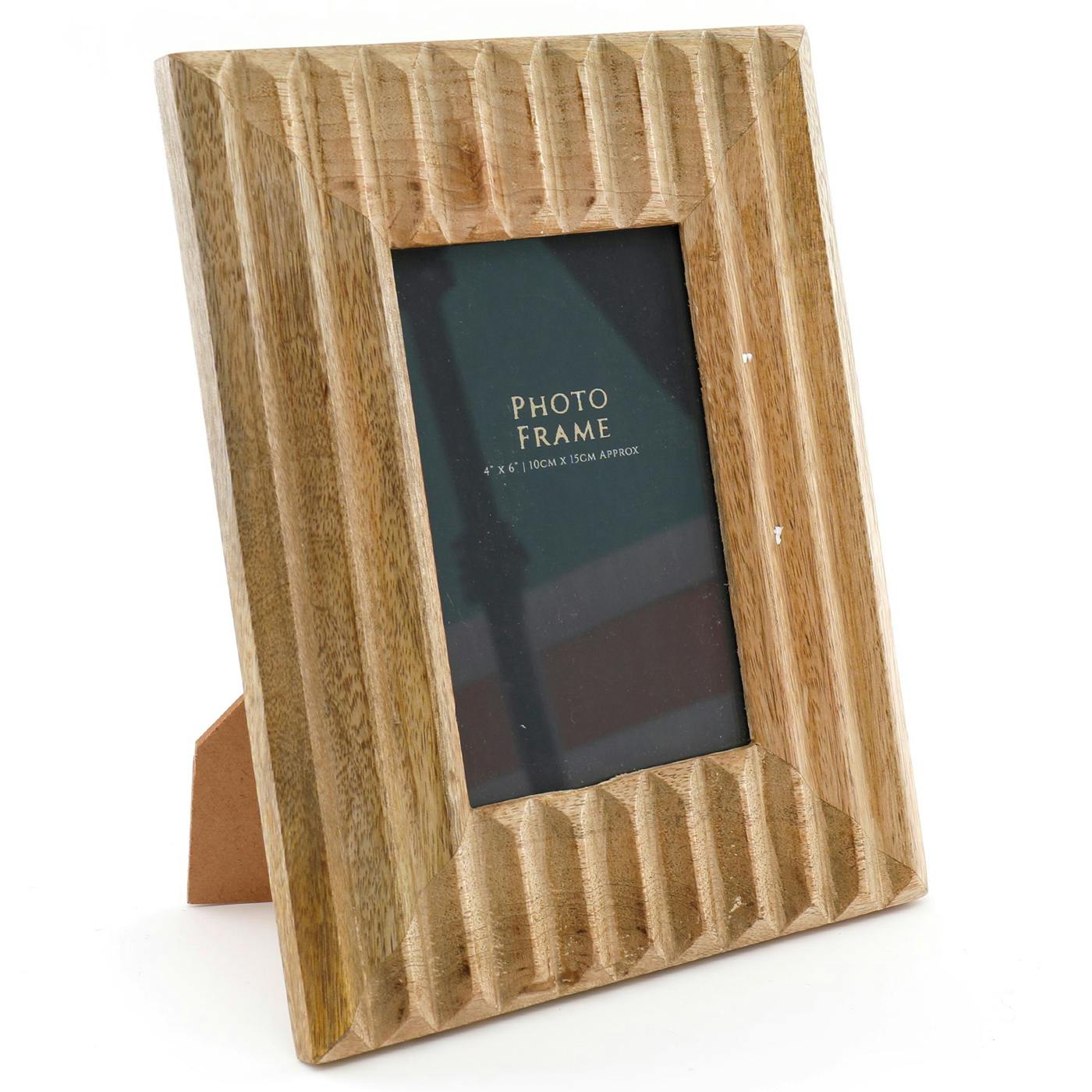 Cadre-photo en bois rainuré 10x15 cm