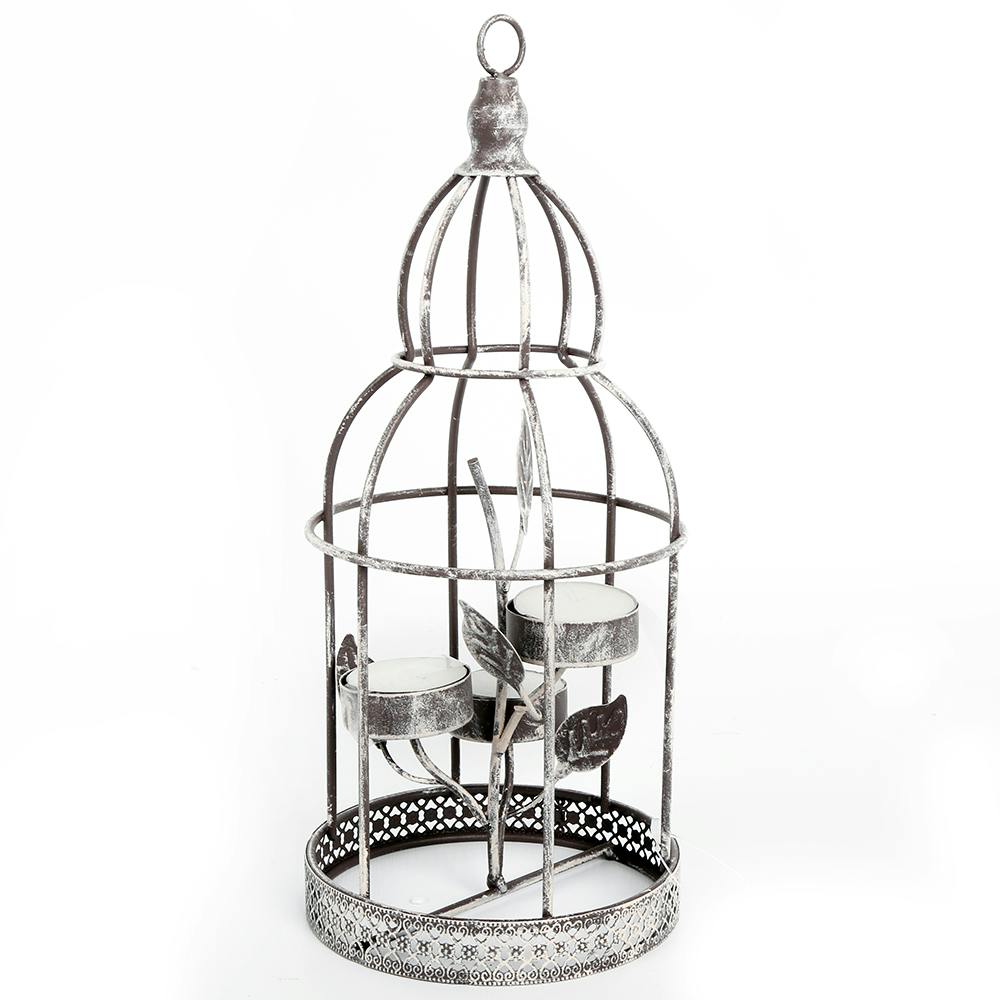 Cage à oiseaux bougeoir chauffe plats 12x28cm