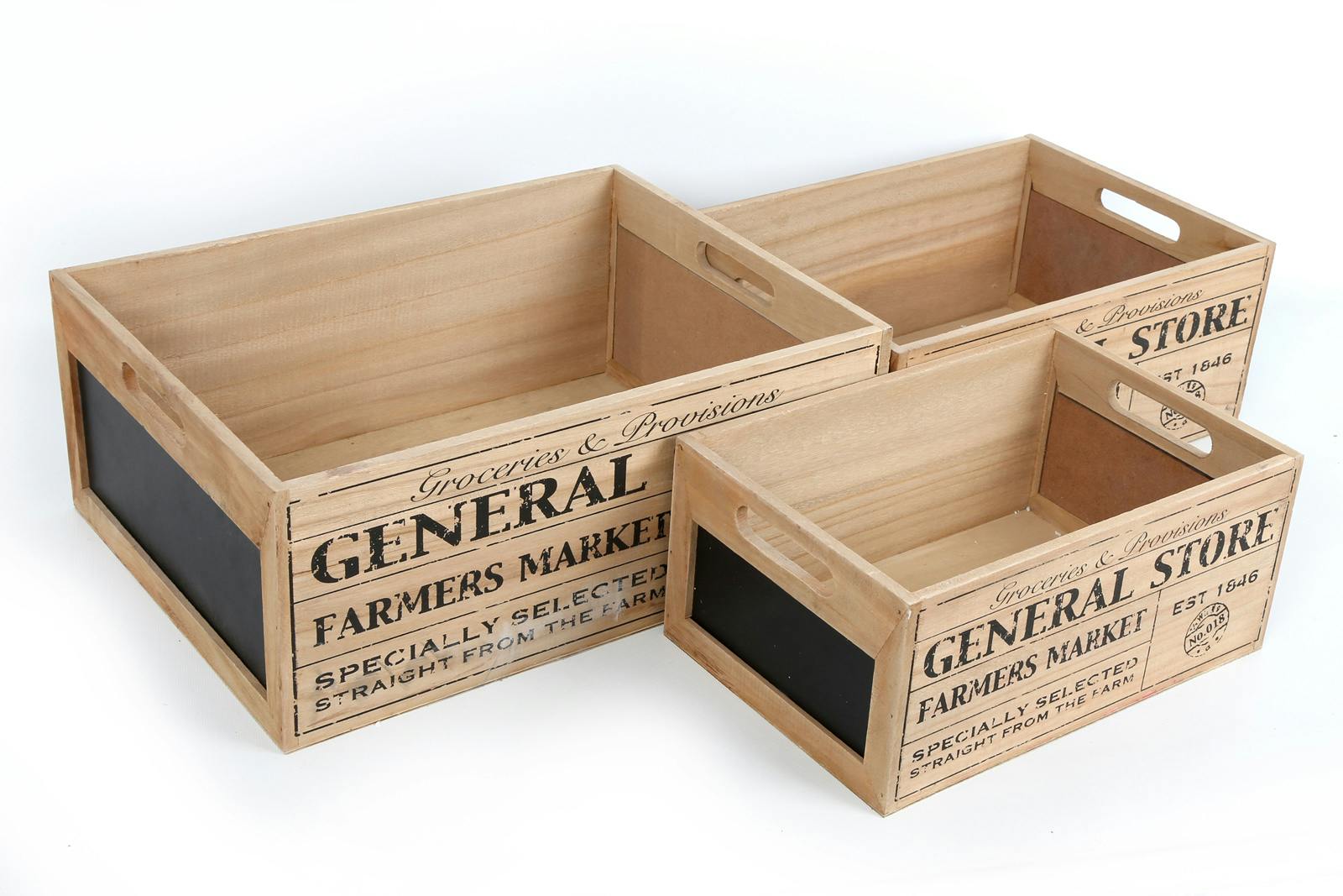 Caisse en bois "general store" (lot de 3)