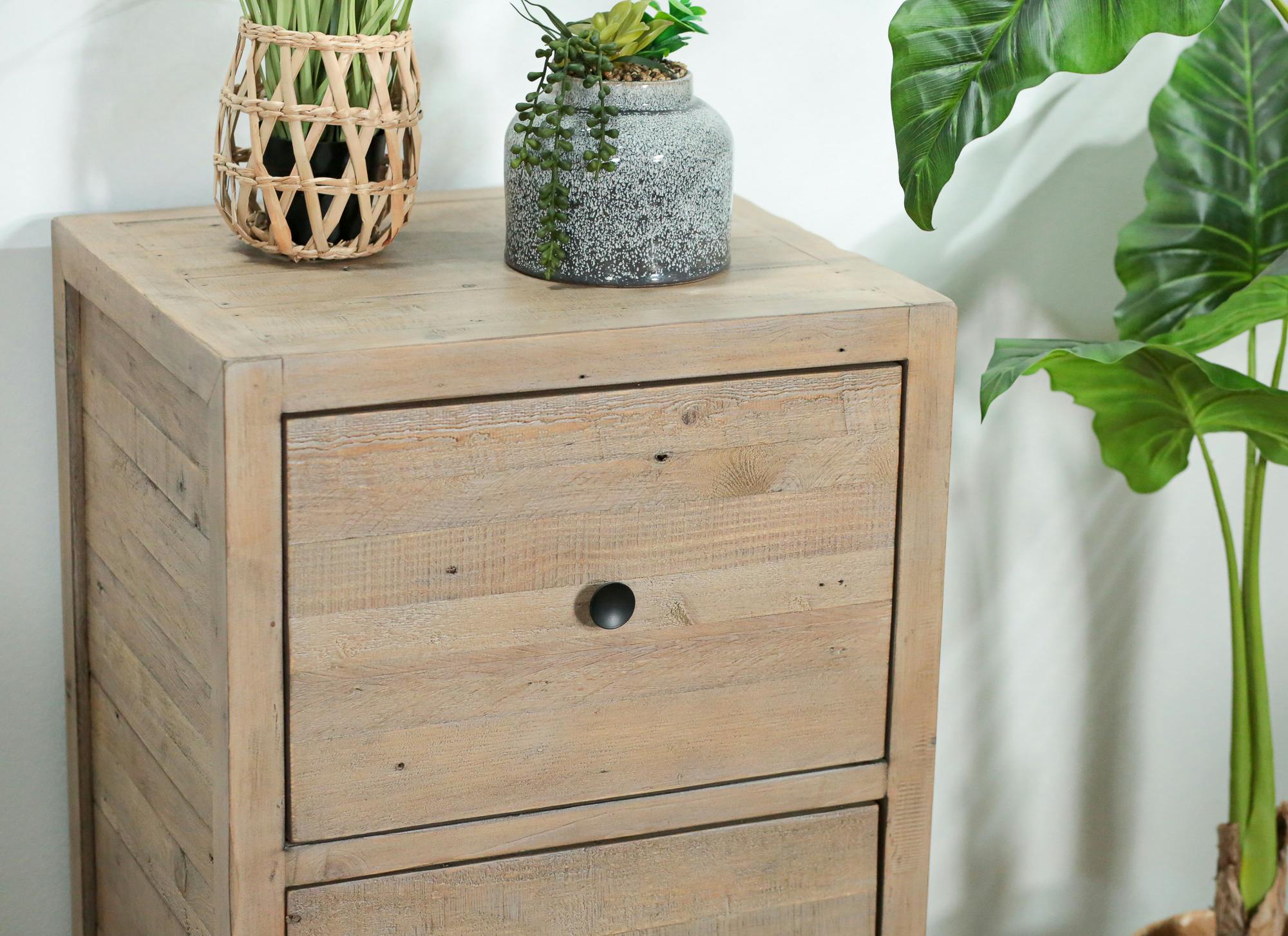 Caisson de bureau en bois recyclé 2 tiroirs AUCKLAND