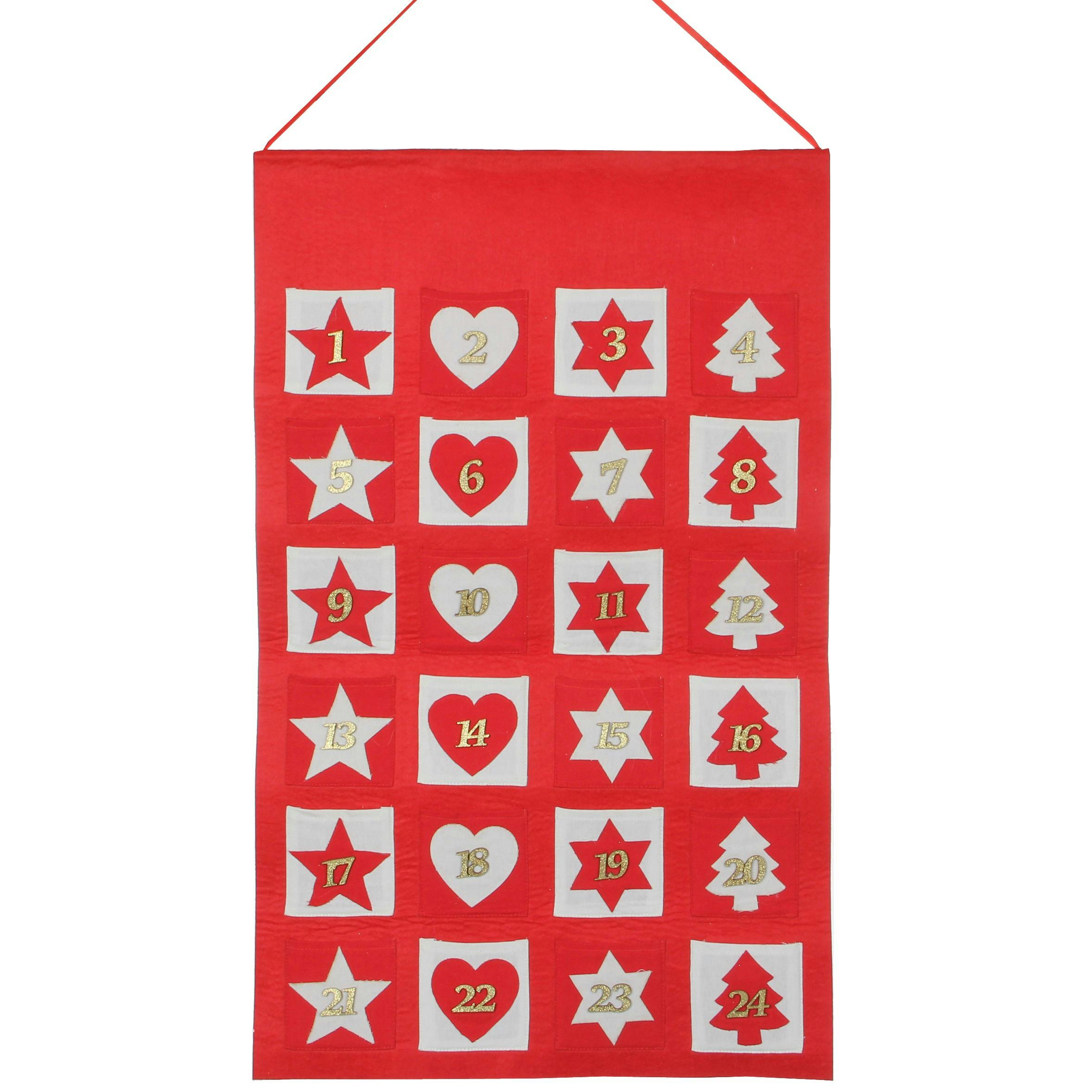 Calendrier de l'Avent tapissier rouge 77 cm