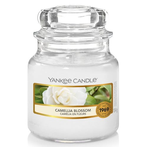 Camélia en fleurs bougie parfumée petite jarre YANKEE CANDLE