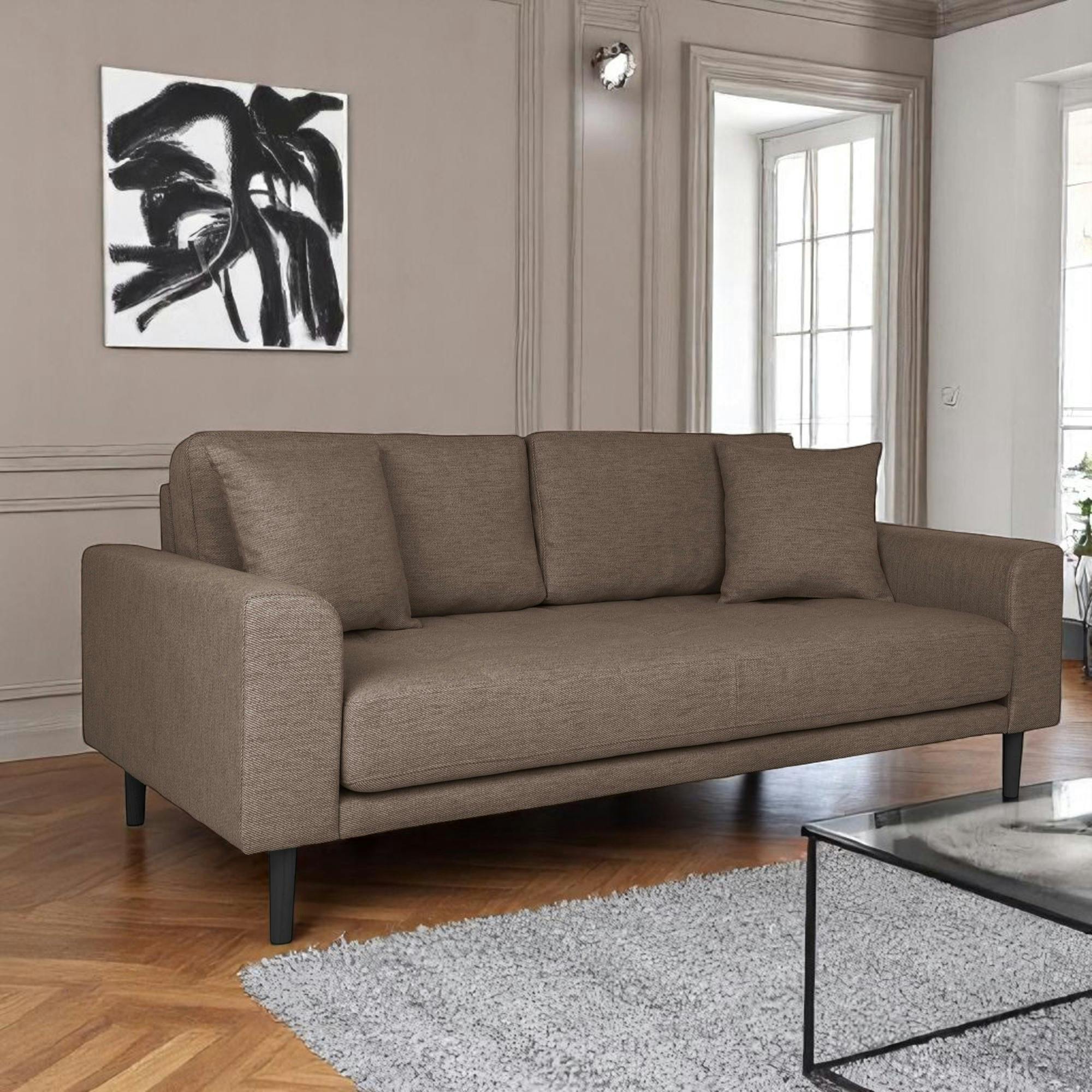 Canapé 2 places 1/2 marron 180 cm AMSTERDAM