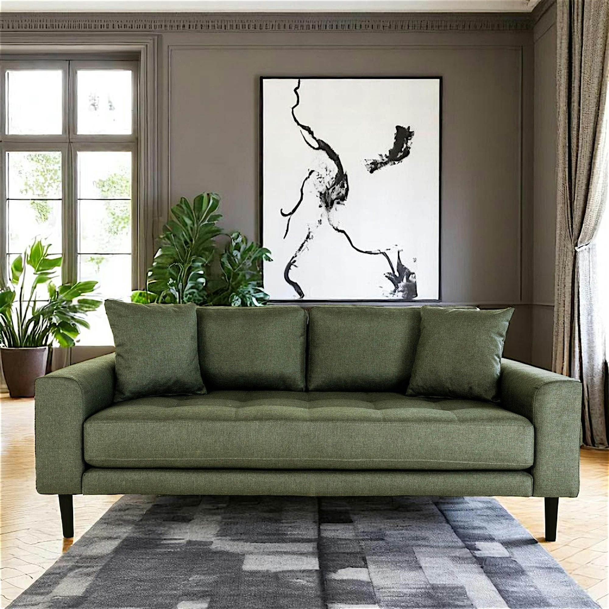 Canapé 2 places 1/2 vert nature AMSTERDAM