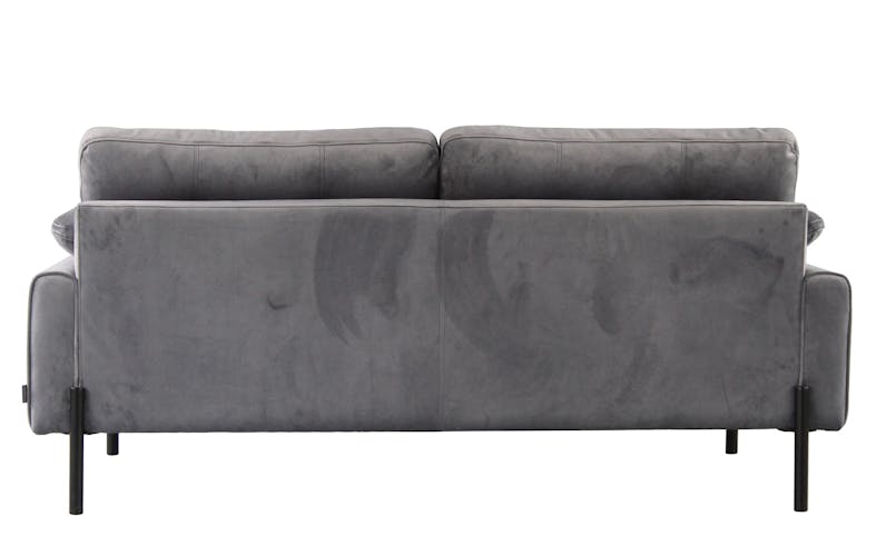 Canapé 2 places en velours gris GLASGOW