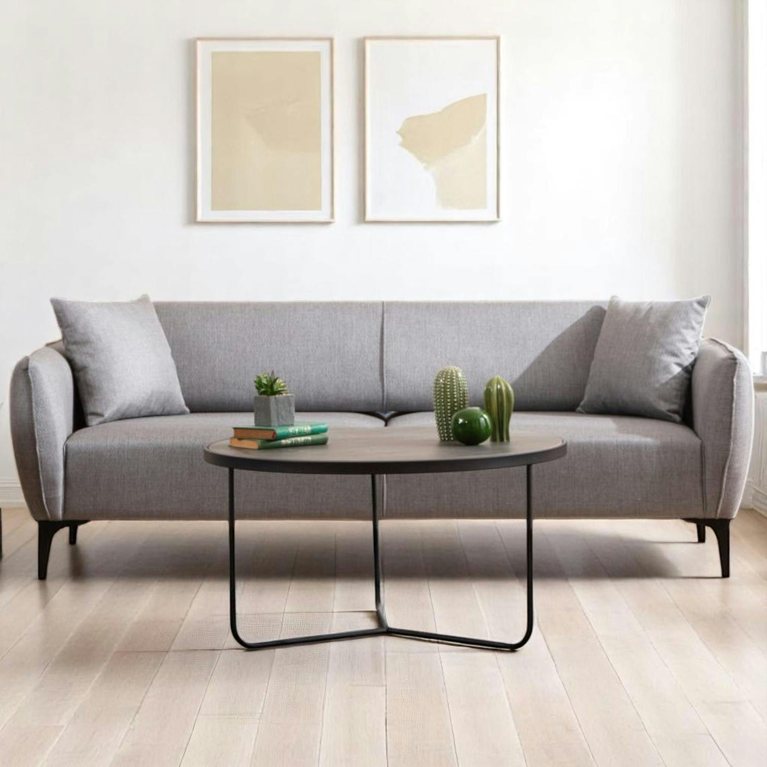 Canapé 2 places gris clair - couture déco VILNIUS