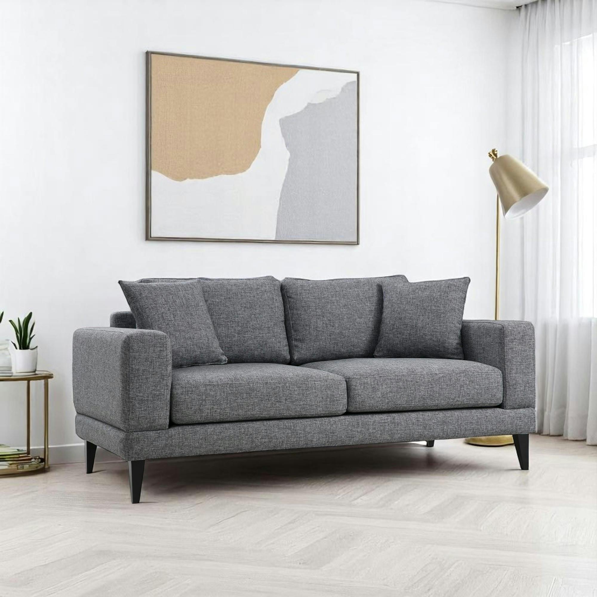 Canapé 2 places gris - style contemporain VENCE