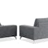 Canapé 2 places tapissier gris chiné et pieds acier chromé 179,5x95,5x84cm JAZZ NARBONNE