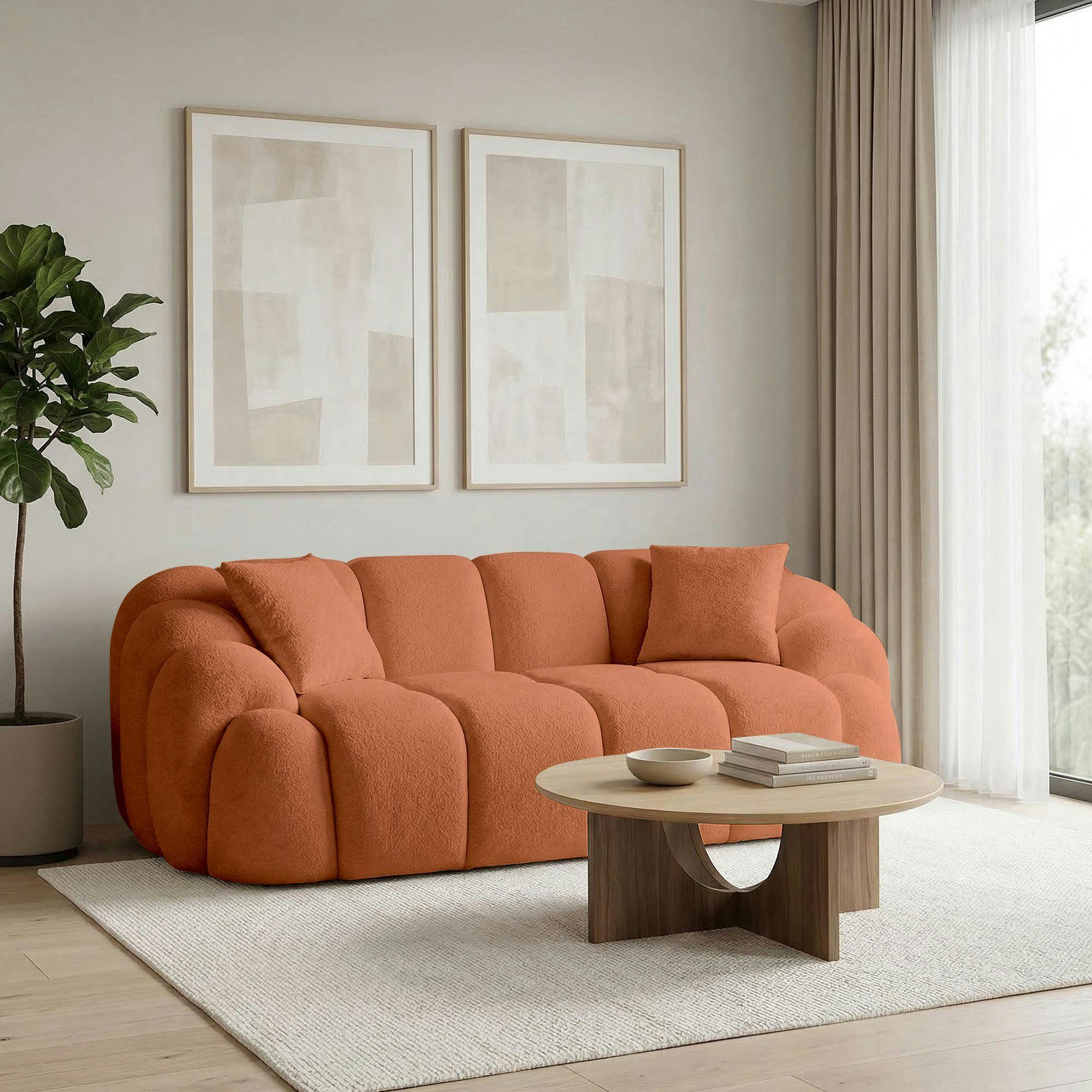 Canapé 2 places terracotta design arrondi ONDA