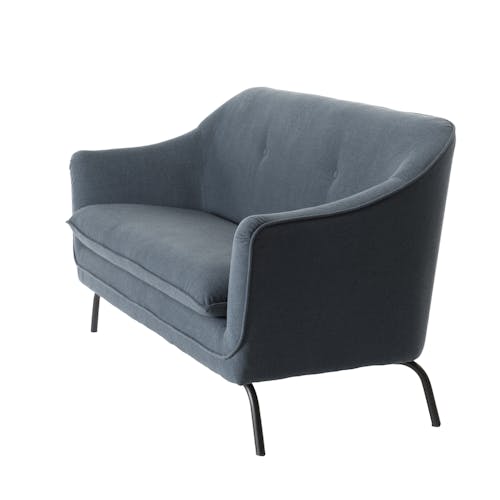 Canapé 2 places tissu gris bleuté STOCKHOLM