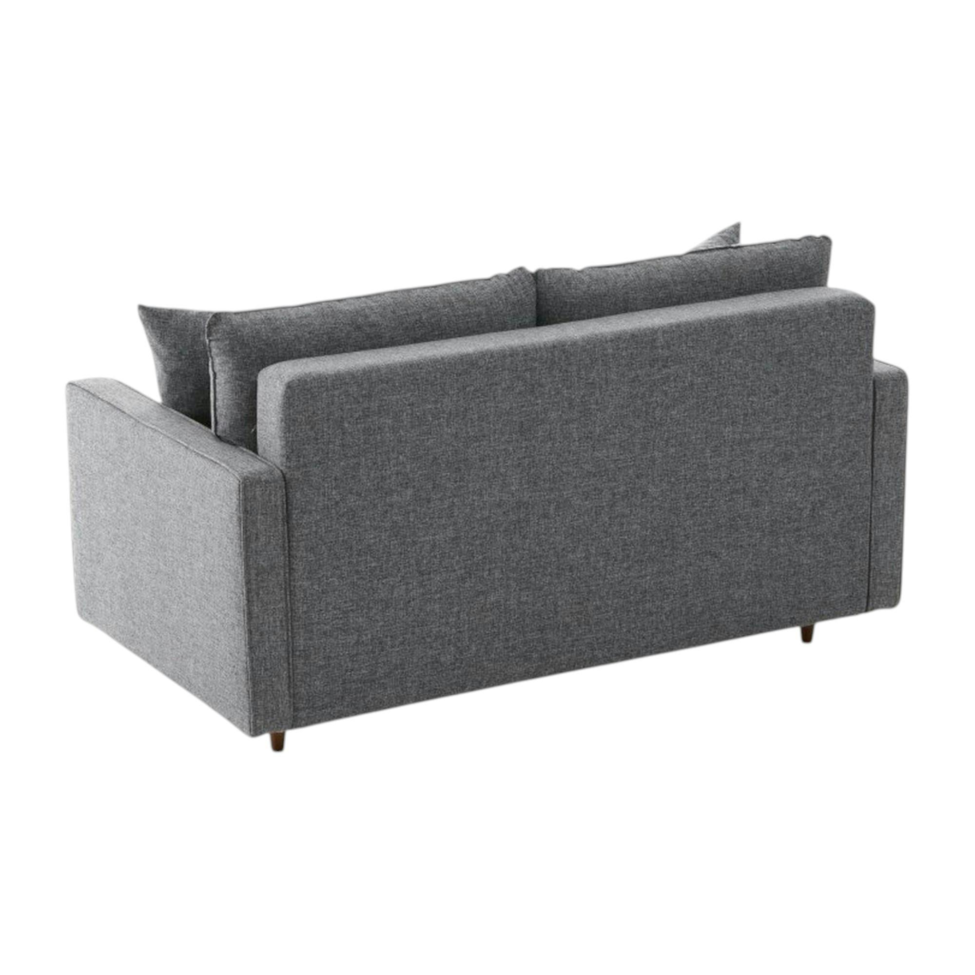 Canapé 2 Places Tissu Gris – NEUF, Non Convertible, Pieds Sapin L143/P65/H84