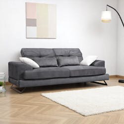 Canapé 3 places anthracite avec dossier inclinable MILO