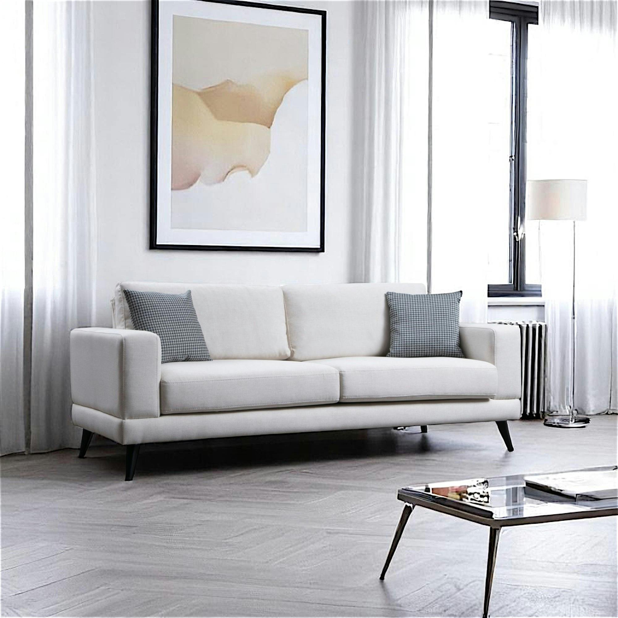 Canapé 3 places beige crème - style contemporain VENCE