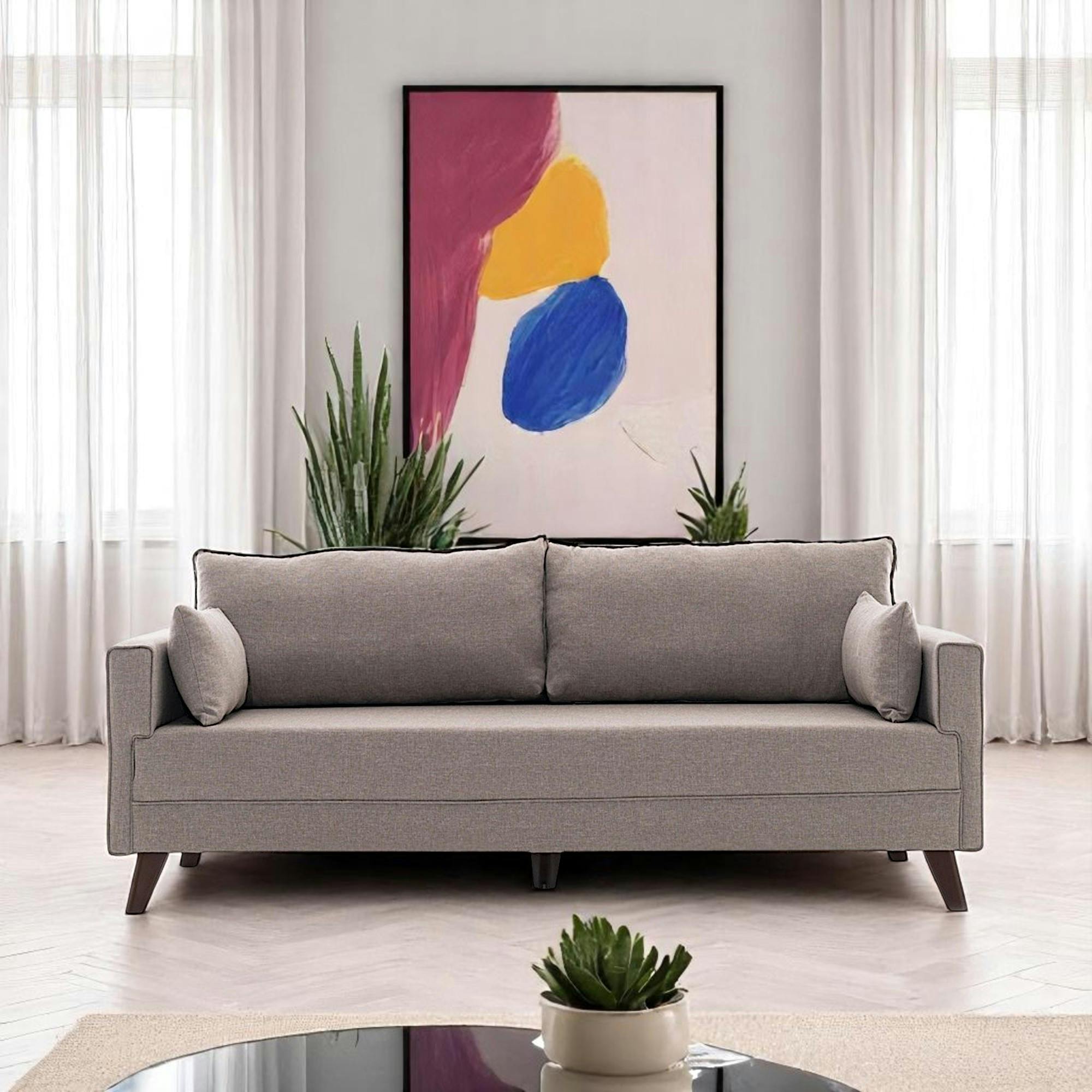 Canapé 3 places cappuccino - dos droit SPLIT