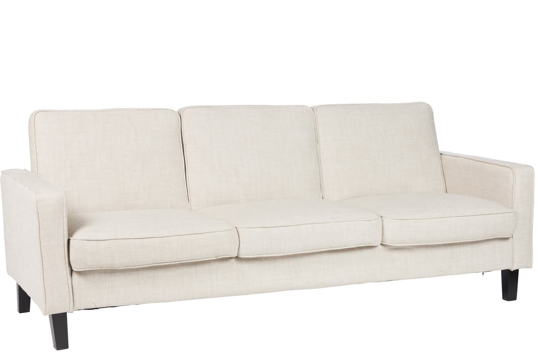 Canapé 3 places convertible tissu couleur lin 207cm