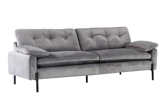 Canapé 3 places en velours gris GLASGOW