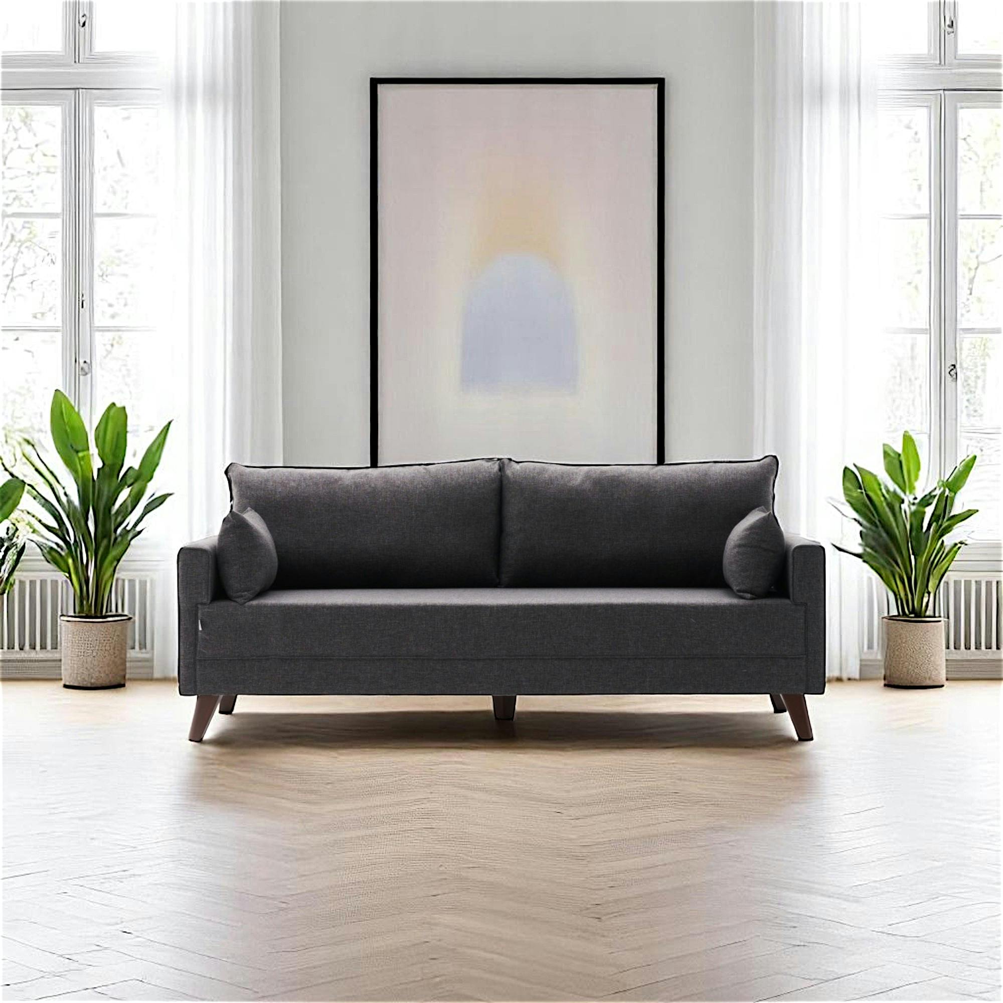 Canapé 3 places gris anthracite - dos droit SPLIT