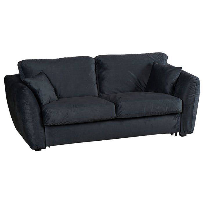 Canapé 3 places gris foncé tissu toucher velours VARSOVIE